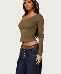 Edikted Women's Rion Asymmetric Long Sleeve Top