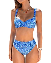 Cupshe Women's Swirl Paisley Bikini Set