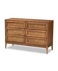 Baxton Studio Ramiel 47.2 Rattan Mid-Century Dresser