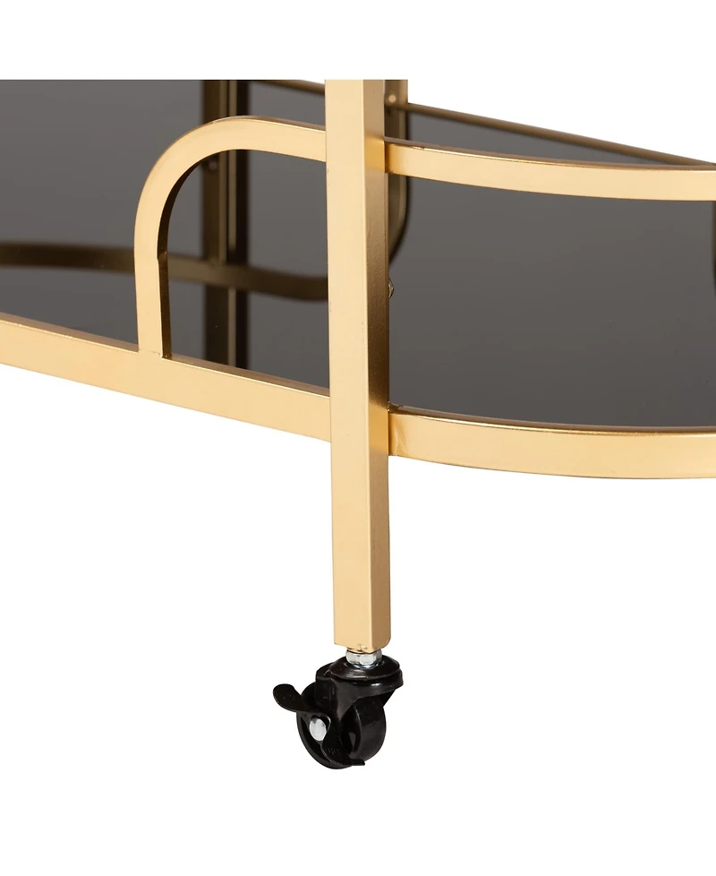 Furniture Leighton 18" Glass Contemporary Wine Cart