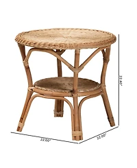 Furniture Abbey 22" Rattan Bohemian Coffee Table