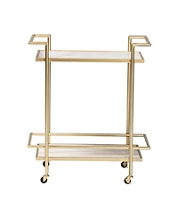 Boxton Studio Louise 27.5" Marble Contemporary Wine Cart