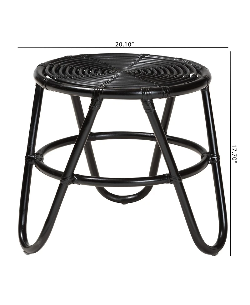 Furniture Pertessa 17.7" Rattan Bohemian End Table