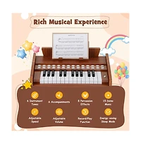 Hongge Kids Mini Digital Piano Keyboard with Lighted Teaching Mode and 25 Keys