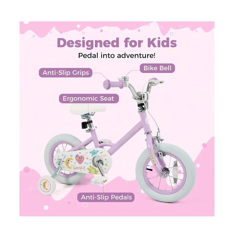 Hongge Kids Adjustable Training Bike with Dual Brake and Safety Features