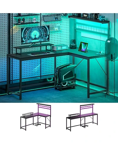 Homcom L Shaped Desk, Convertible Corner Desk for Small Space,