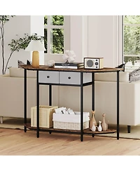 Costway 51" Console Table with 2 Drawers Open Storage Shelf 2-Tier Entryway Table