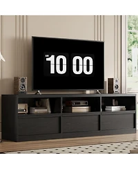 gaomon 70" Tv Stand for TVs up to 85", Mid Century Modern Entertainment Center with Drawer, Open Shelves & Cable Management