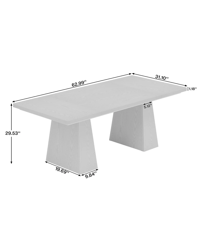 Tribesigns 63-Inch Executive Desk, Large Office Computer Desk with Double Pedestal, Modern Simple Workstations