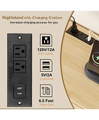 Gaomon Rattan 6-Drawer Bedroom Dresser, Oak Storage Chest with Deep Drawers, Modern Organizer for Bedroom Living Room Entryway Hallway