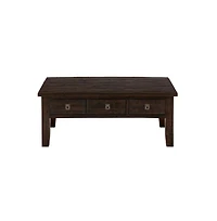 Jofran Kona Grove 48" Distressed Solid Wood Rectangle Coffee Table