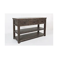 Jofran Madison County Rustic Reclaimed Solid Wood Farmhouse Sofa 50" Sofa Table