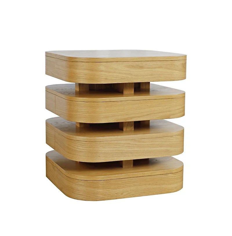 Jofran Brix Mid-Century Modern Floating Sculpture Layered Square End Table