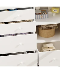 5-Drawers Changing Table, Dresser Vanity Table Chest of Drawers Storage Cabinet with Shelf