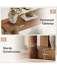 Tribesigns 63-Inch Farmhouse Console Table, Narrow Long Sofa Table Behind Couch, 2-Tier Storage Entryway Furniture