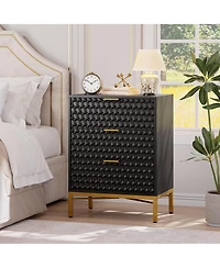 gaomon Modern 3 Drawer Dresser, Nightstand with Wide Top, Chest of Drawers