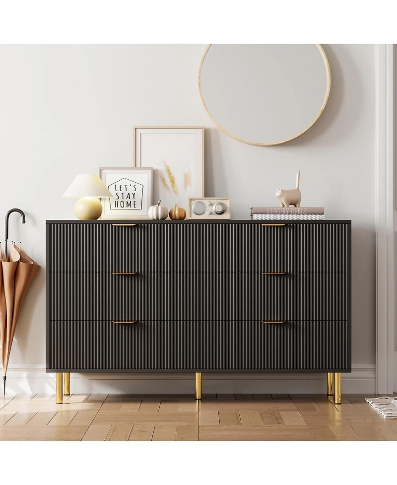 gaomon 6 Drawer Dresser for Bedroom, Large Chest of Drawers, Modern Wood Storage Organizer