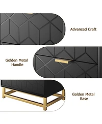 gaomon 4 Drawer Gold Metal Handles and Sturdy Mdf Construction Modern Dresser