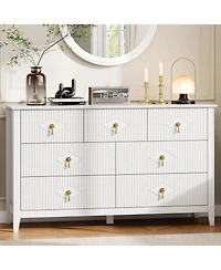 gaomon 54"W 7-Drawer Modern Wood Chest with Metal Handles, Bedroom Storage Cabinet Dresser