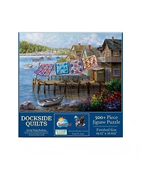 SunsOut Dockside Quilts 500 piece Jigsaw Puzzle for Adults Large Pieces
