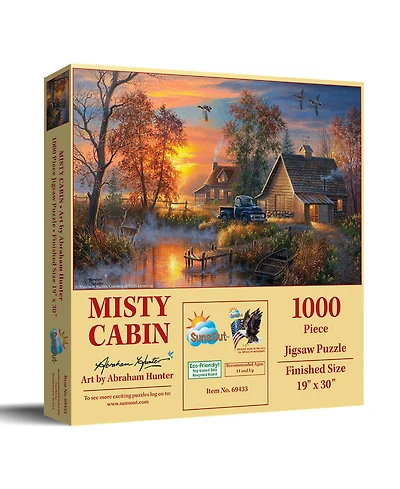 SunsOut Misty Cabin 1000 piece Jigsaw Puzzle for Adults
