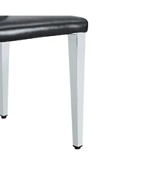 Streamdale Furniture Black Pu Backrest Chairs Silver Legs (Set of 2)