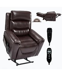 Streamdale Furniture Streamdale Power Lift Recliner w/ Massage & Heat, 350 Lbs, Brown