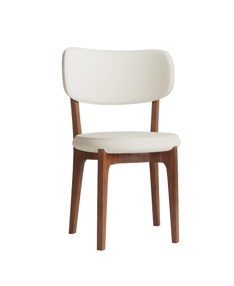 Streamdale Modern White Pu Leather Dining Chairs (Set of 2)