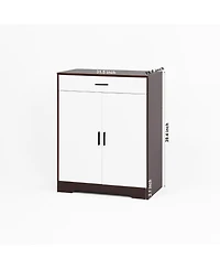 Streamdale Furniture 4-Tier Shoe Cabinet with Drawer and Adjustable Shelves