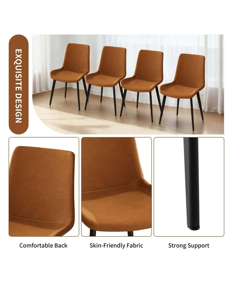 Streamdale Furniture Upholstered Faux Leather Dining Chairs (Set of 2)