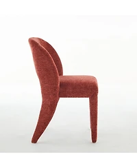 Streamdale Furniture Rose Chenille Dining Chairs, Hollow Back, Set of 2