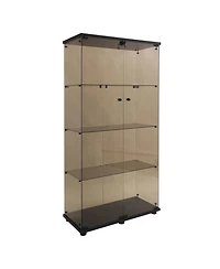 Streamdale Furniture Lighted Glass Cabinet Display with Shelves