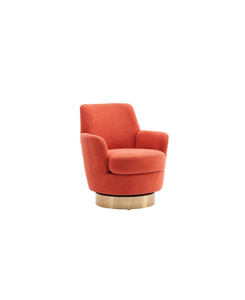 Streamdale Furniture Orange Swivel Barrel Accent Chair for Living Room or Bedroom