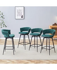 Streamdale Furniture Retro Green Rotating Bar Stools (Set of 4)