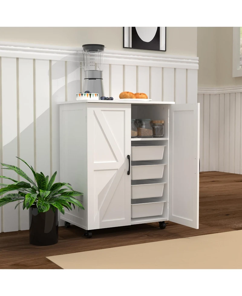 Streamdale Furniture Rice Door Storage Cabinet - Large Capacity Durable