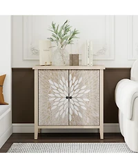 Streamdale Furniture Carved 2-Door Storage Cabinet with Adjustable Shelf