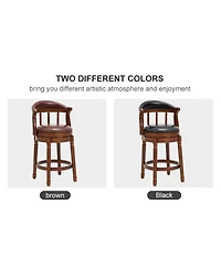 Streamdale Furniture Leather Swivel Bar Stool, 26.5", Brown