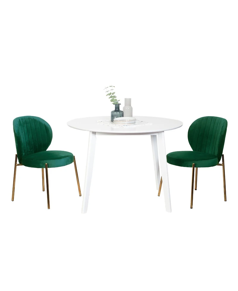 Streamdale Furniture White Round Dining Set with 2 Chairs