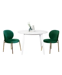 Streamdale Furniture White Round Dining Set with 2 Chairs