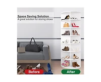 Streamdale Furniture 7 Tier Rotating Shoe Rack - White