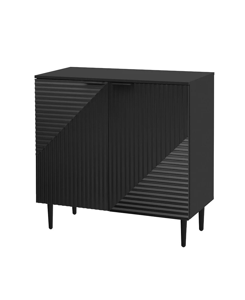 Streamdale Furniture Mira Modern Side Cabinet with Adjustable Shelves, Geometric Design
