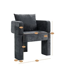 Streamdale Furniture Chenille Accent Chair with Pillow - Gray