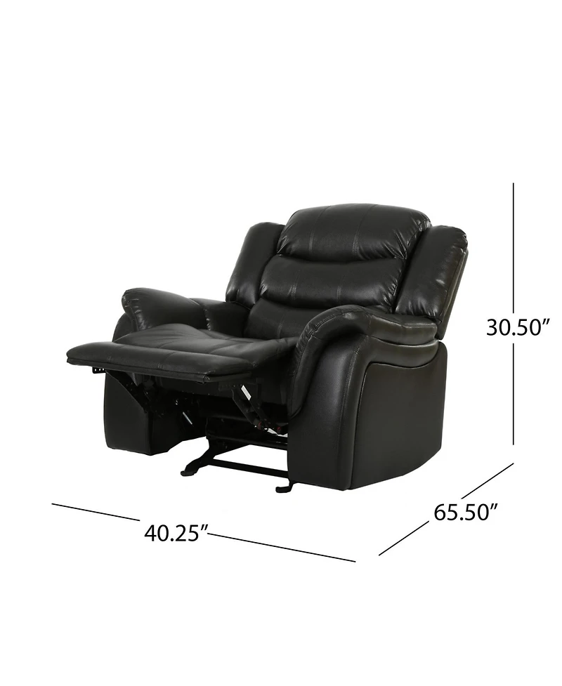 Streamdale Furniture Streamdale Classic Black Berry Pu Glider Recliner