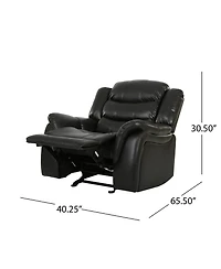 Streamdale Furniture Streamdale Classic Black Berry Pu Glider Recliner