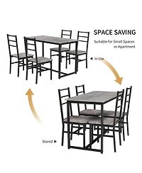 Streamdale Farmhouse Dining Table Set with 4 Chairs