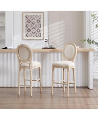 Streamdale Furniture French Country Upholstered Bar Chairs (Set of 2) - Beige