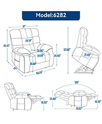 Streamdale Furniture Lift Recliner Heat Massage Dual Motor Infinite Position Blue