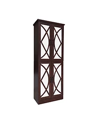 Streamdale Furniture 68" Shoe Cabinet with Doors, 8-Tier Adjustable Shoe Organizer, Walnut