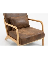 Streamdale Furniture Mid Century Accent Chair with Wood Frame & Waist Cushion