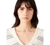 Steve Madden Women's V-Neck Stripe Sweater